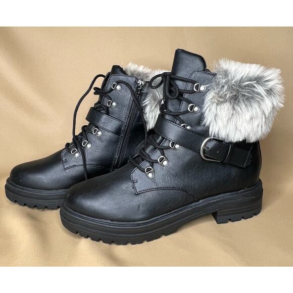 Sun + Stone Orlenaa Cold Weather Bootie with faux fur trim 10 New df1 - Picture 7 of 9